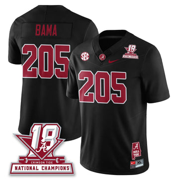 Personalized BAMA 18x-Time National Champions Vapor Limited Jersey - Black / Bama - 205 Stitched