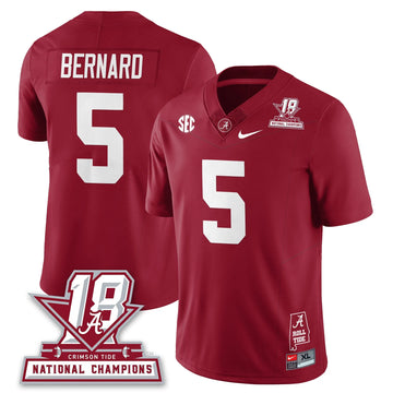Personalized BAMA 18x-Time National Champions Vapor Limited Jersey - Crimson / Germie Bernard - 5 Stitched