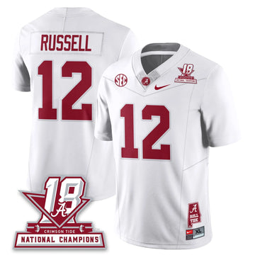 Personalized BAMA 18x-Time National Champions Vapor Limited Jersey - White / Keelon Russell - 12 Stitched
