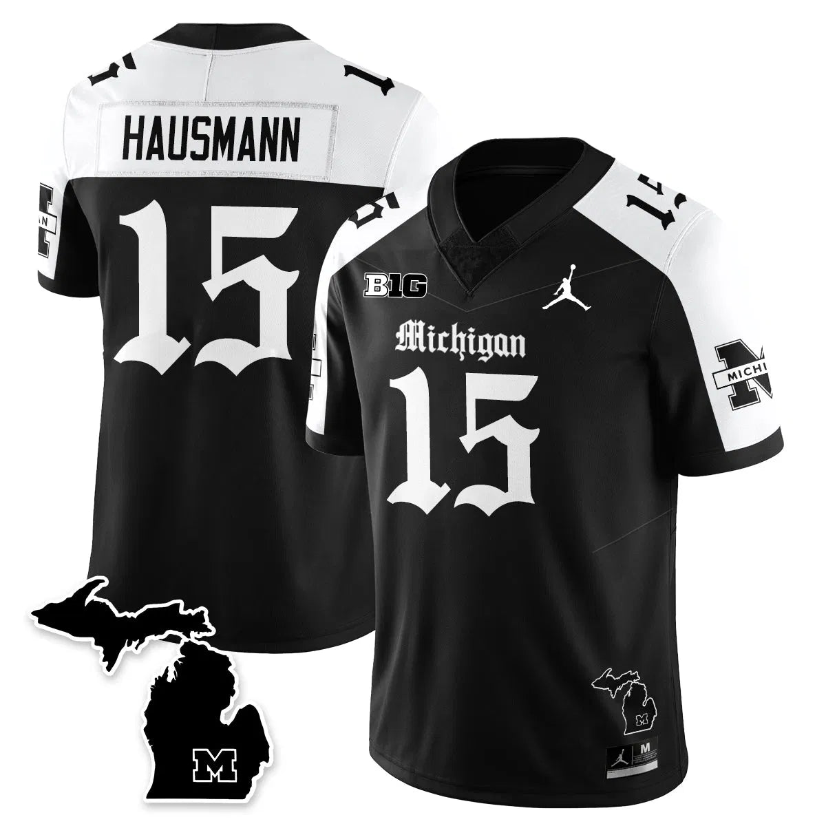 Personalized MICH Gothic Vapor Limited Football Jersey - Alternate / Ernest Hausmann - 15 Stitched
