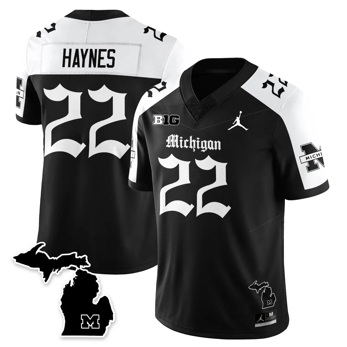 Personalized MICH Gothic Vapor Limited Football Jersey - Alternate / Justice Haynes - 22 Stitched
