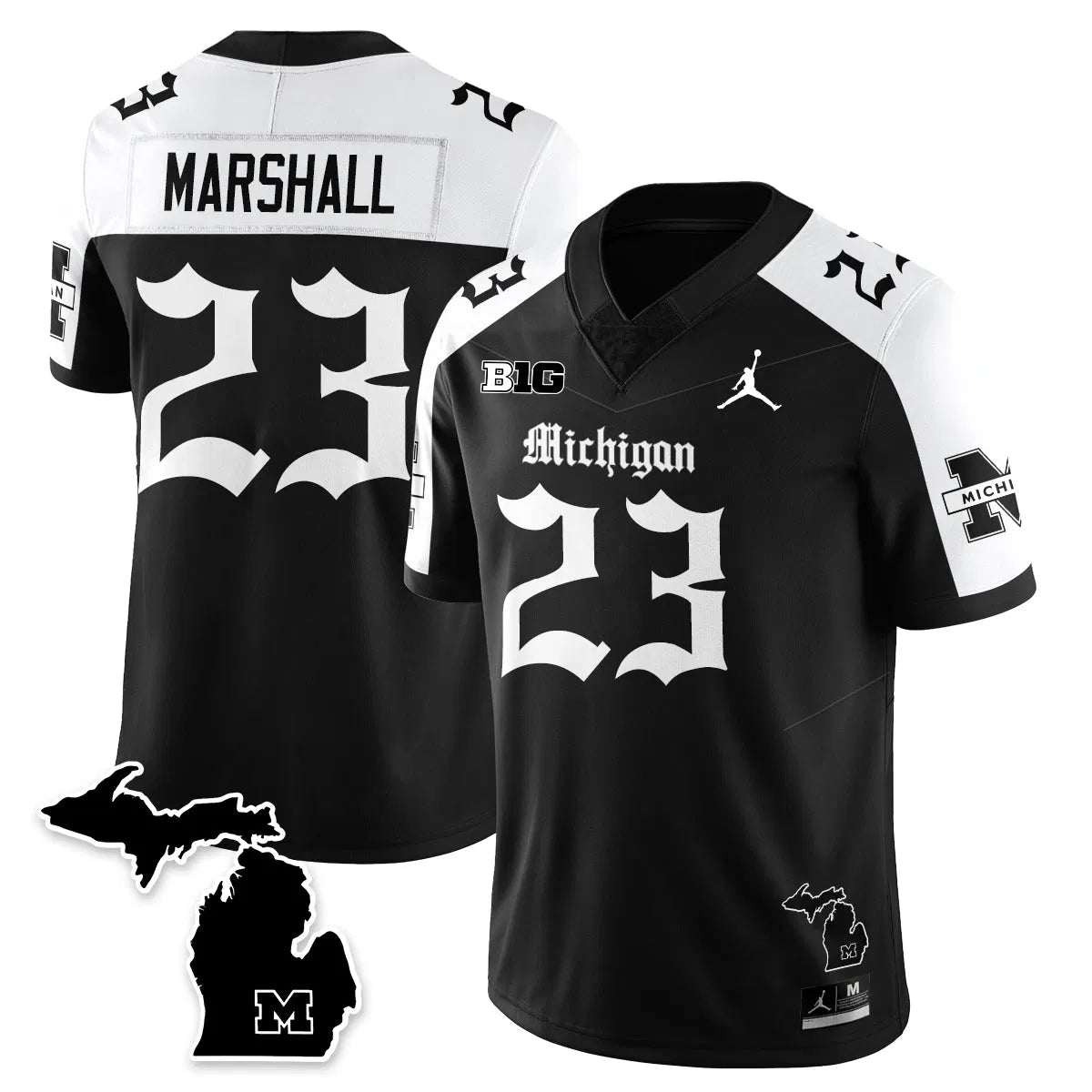 Personalized MICH Gothic Vapor Limited Football Jersey - Alternate / Jordan Marshall - 23 Stitched
