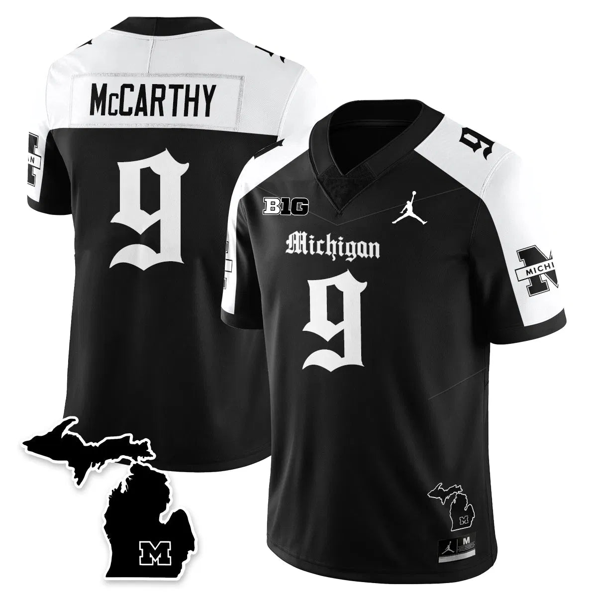 Personalized MICH Gothic Vapor Limited Football Jersey - Alternate / J.J. McCarthy - 9 Stitched
