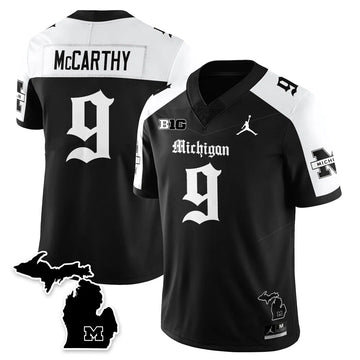 Personalized MICH Gothic Vapor Limited Football Jersey - Alternate / J.J. McCarthy - 9 Stitched