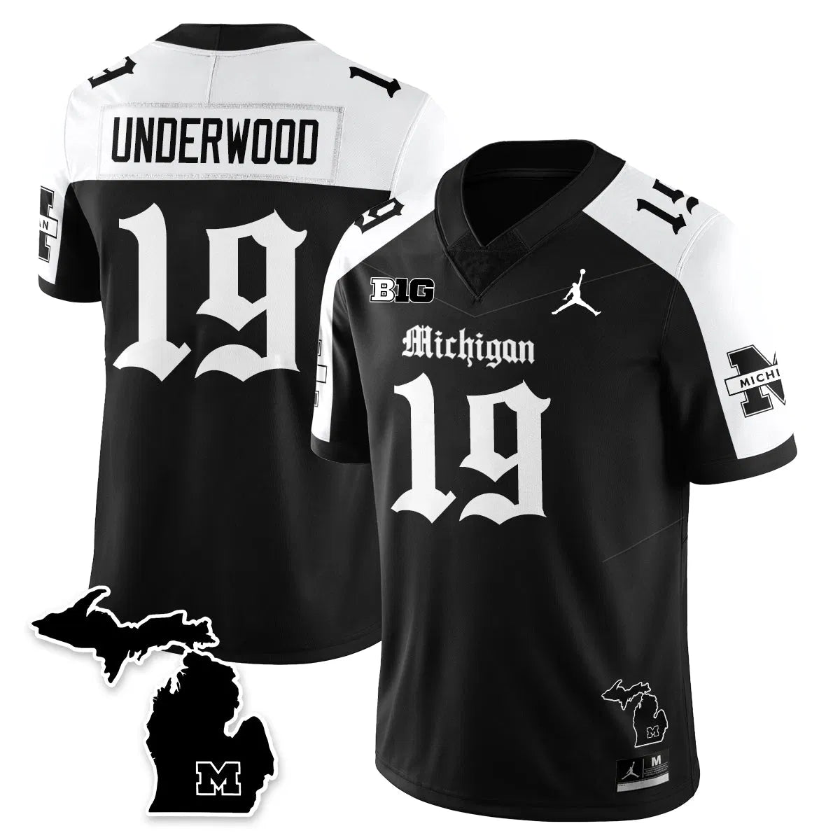 Personalized MICH Gothic Vapor Limited Football Jersey - Alternate / Bryce Underwood - 19 Stitched
