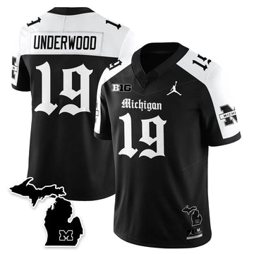 Personalized MICH Gothic Vapor Limited Football Jersey - Alternate / Bryce Underwood - 19 Stitched