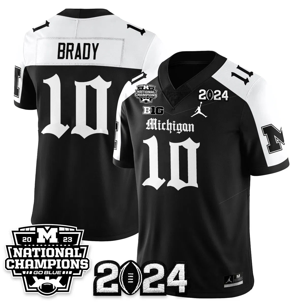 Personalized MICH Gothic 2023 National Champions Vapor Limited Football Jersey - Alternate / Tom Brady - 10 Stitched