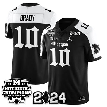 Personalized MICH Gothic 2023 National Champions Vapor Limited Football Jersey - Alternate / Tom Brady - 10 Stitched