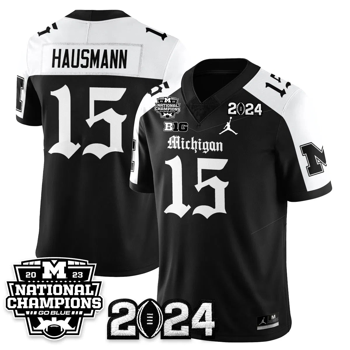 Personalized MICH Gothic 2023 National Champions Vapor Limited Football Jersey - Alternate / Ernest Hausmann - 15 Stitched