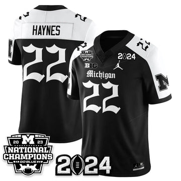 Personalized MICH Gothic 2023 National Champions Vapor Limited Football Jersey - Alternate / Justice Haynes - 22 Stitched