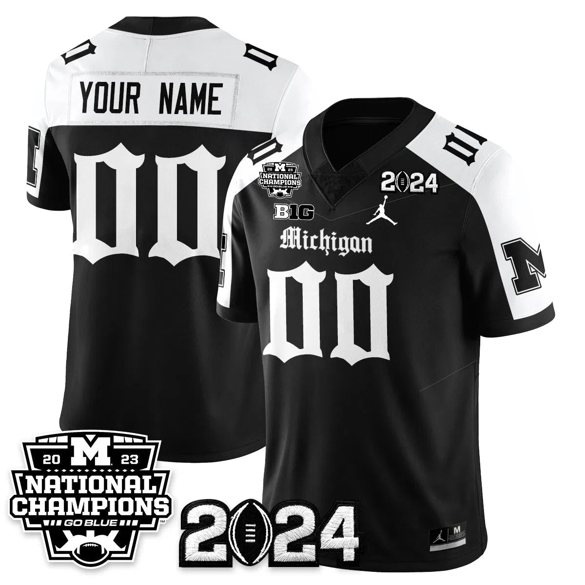 Personalized Custom MICH Gothic 2023 National Champions Vapor Limited Football Jersey - Alternate Stitched