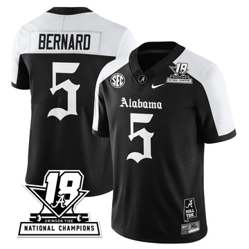 Personalized BAMA 18x-Time National Champions Gothic Vapor Limited Jersey - Alternate / Germie Bernard - 5 Stitched