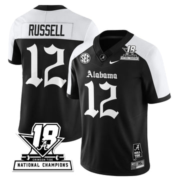 Personalized BAMA 18x-Time National Champions Gothic Vapor Limited Jersey - Alternate / Keelon Russell - 12 Stitched