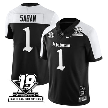 Personalized BAMA 18x-Time National Champions Gothic Vapor Limited Jersey - Alternate / Nick Saban - 1 Stitched