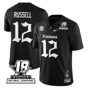 Personalized BAMA 18x-Time National Champions Gothic Vapor Limited Jersey - Black / Keelon Russell - 12 Stitched