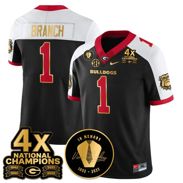 Personalized UGA 4x-Time National Champions Vapor Limited Jersey - Alternate Black / Zachariah Branch - 1 Stitched