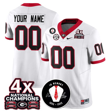 Personalized Custom UGA 4x-Time National Champions Vapor Limited Jersey - White Stitched