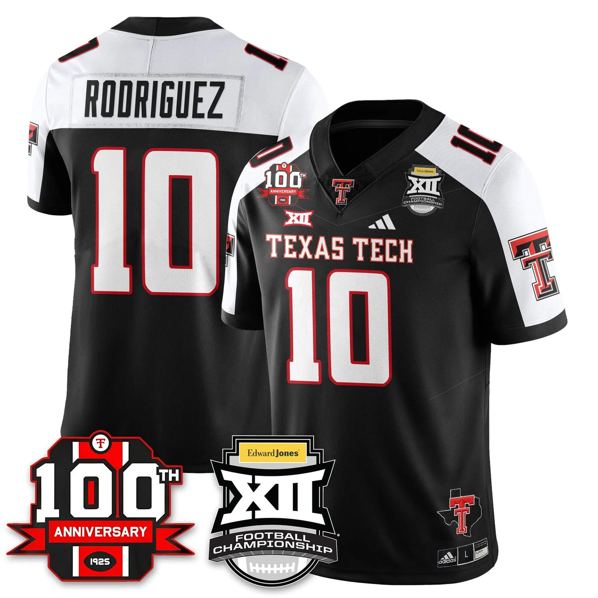 Personalized TTU Vapor Limited Jersey - Edward Jones Champions - Black Alternate / Jacob Rodriguez - 10 Stitched