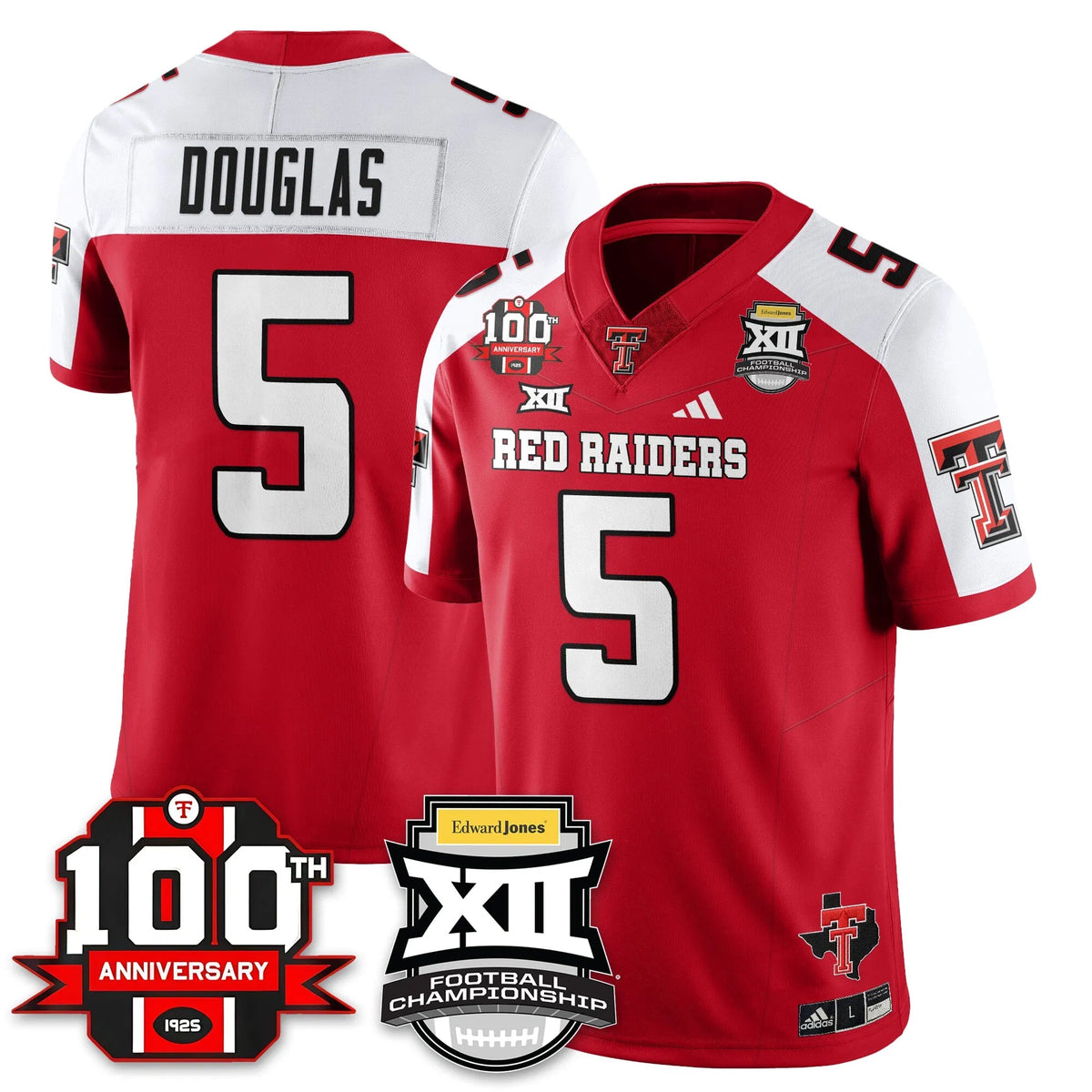 Personalized TTU Vapor Limited Jersey - Edward Jones Champions - Red Alternate / Caleb Douglas - 5 Stitched