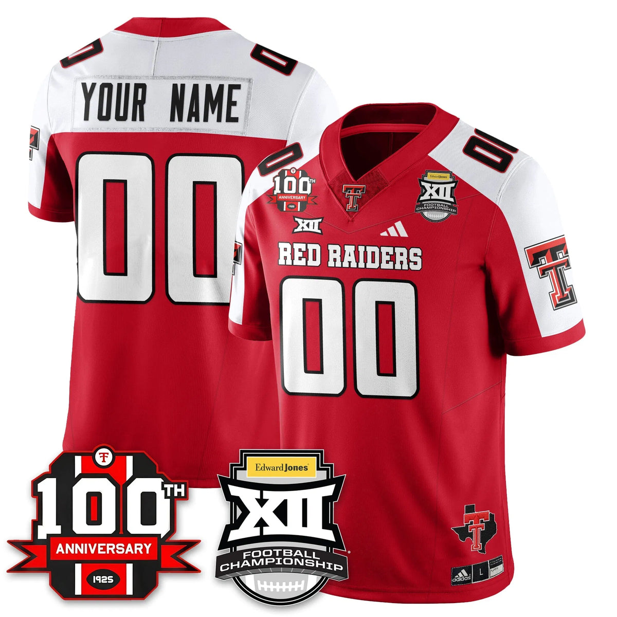 Personalized Custom TTU Vapor Limited Jersey - Edward Jones Champions - Red Alternate Stitched