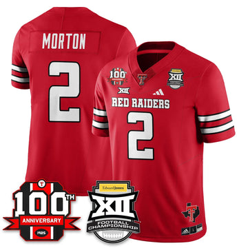 Personalized TTU Vapor Limited Jersey - Edward Jones Champions - Red / Behren Morton - 2 Stitched