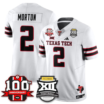 Personalized TTU Vapor Limited Jersey - Edward Jones Champions - White / Behren Morton - 2 Stitched
