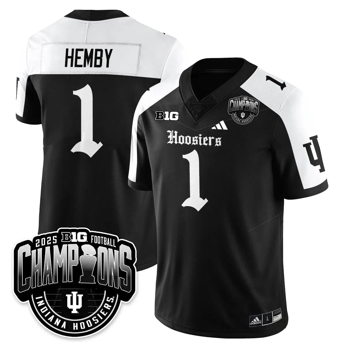 Personalized IND Gothic Vapor Limited Football Jersey - Big 10 Champions - Alternate / Roman Hemby - 1 Stitched
