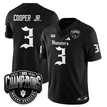 Personalized IND Gothic Vapor Limited Football Jersey - Big 10 Champions - Black / Omar Cooper Jr.- 3 Stitched
