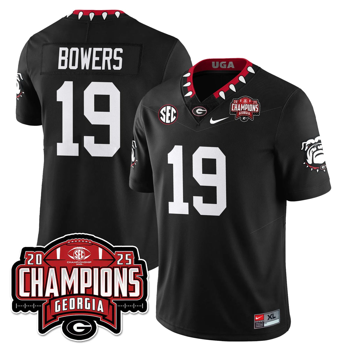 Personalized UGA Vapor Limited Jersey - SEC Football Champions - Black / Brock Bowers - 19 Stitched