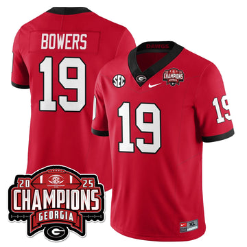 Personalized UGA Vapor Limited Jersey - SEC Football Champions - Red / Brock Bowers - 19 Stitched