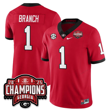 Personalized UGA Vapor Limited Jersey - SEC Football Champions - Red / Zachariah Branch - 1 Stitched