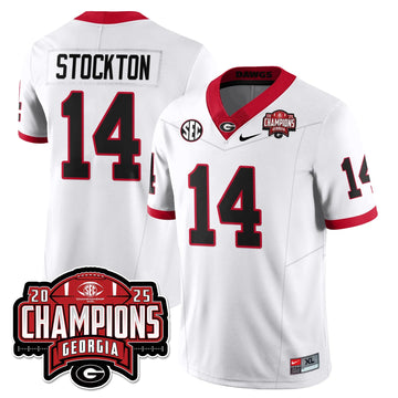 Personalized UGA Vapor Limited Jersey - SEC Football Champions - White / Gunner Stockton - 14 Stitched