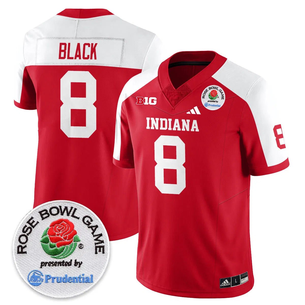 Personalized IND Vapor Limited Football Jersey - Rose Bowl - Alternate / Kaelon Black - 8 Stitched