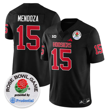 Personalized IND Vapor Limited Football Jersey - Rose Bowl - Black / Fernando Mendoza - 15 Stitched