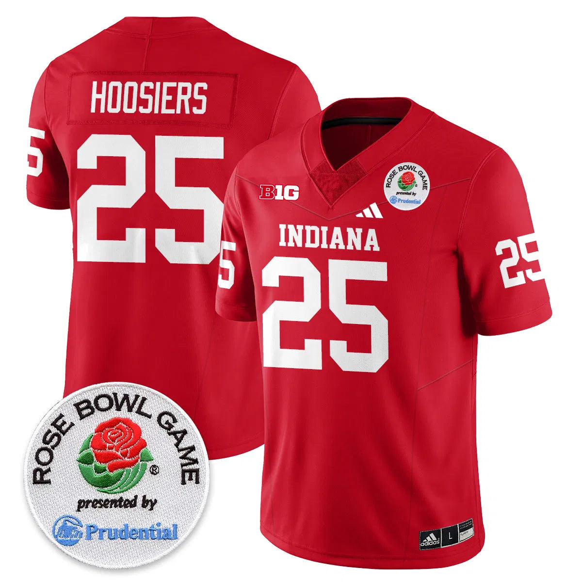Personalized IND Vapor Limited Football Jersey - Rose Bowl - Red / Hoosiers - 25 Stitched