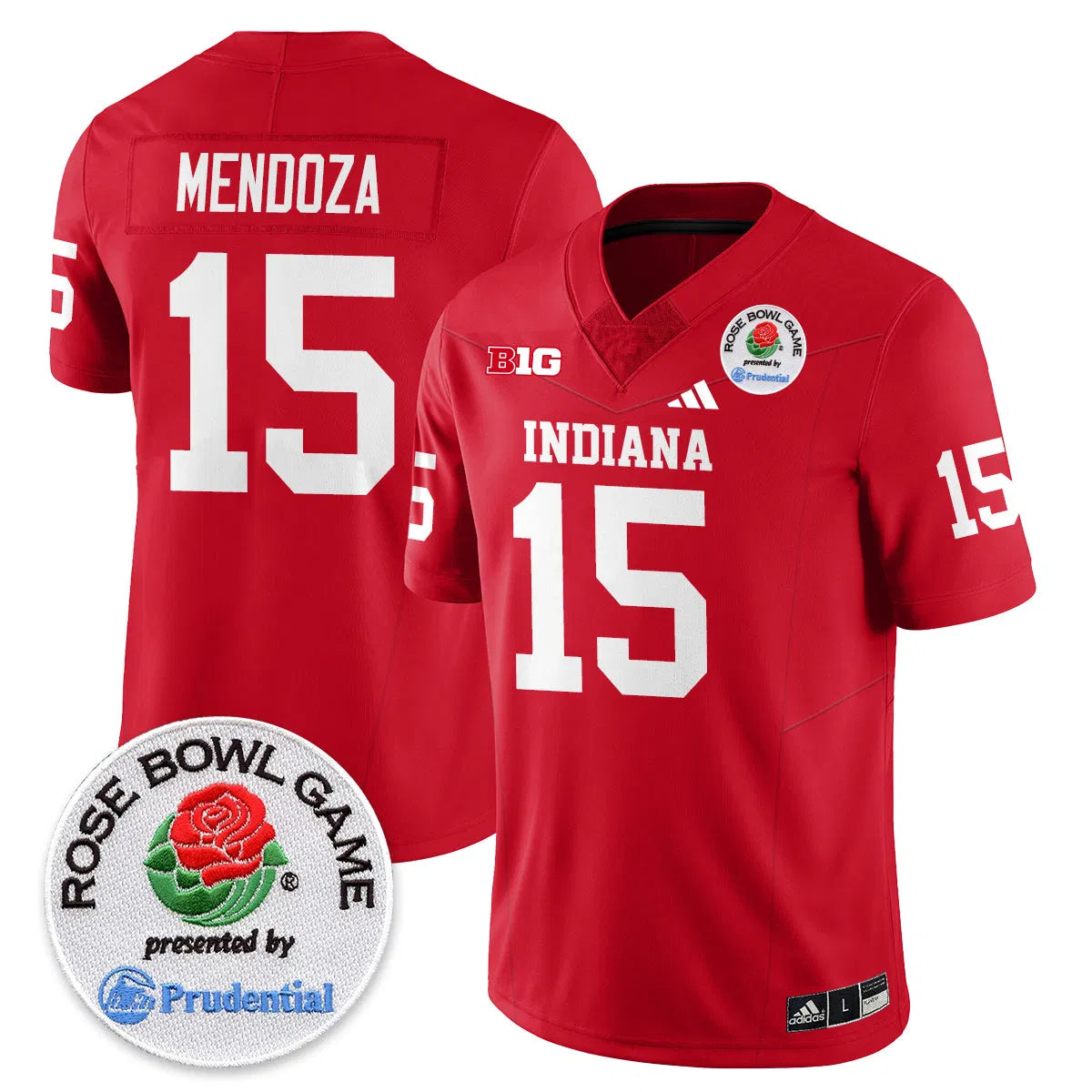 Personalized IND Vapor Limited Football Jersey - Rose Bowl - Red / Fernando Mendoza - 15 Stitched