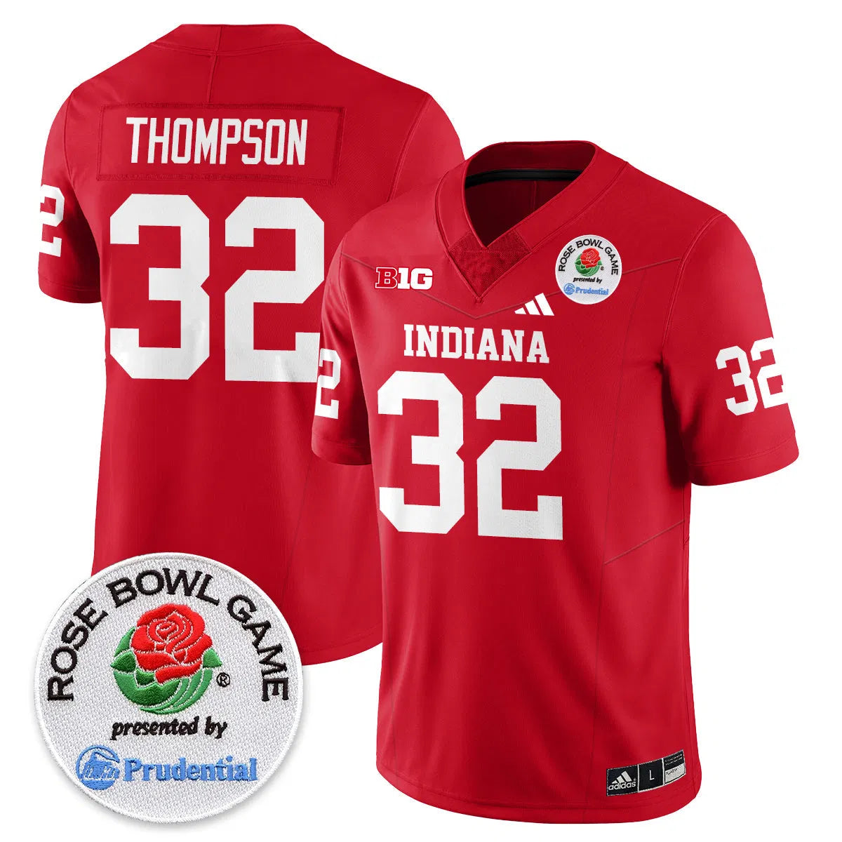 Personalized IND Vapor Limited Football Jersey - Rose Bowl - Red / Anthony Thompson - 32 Stitched