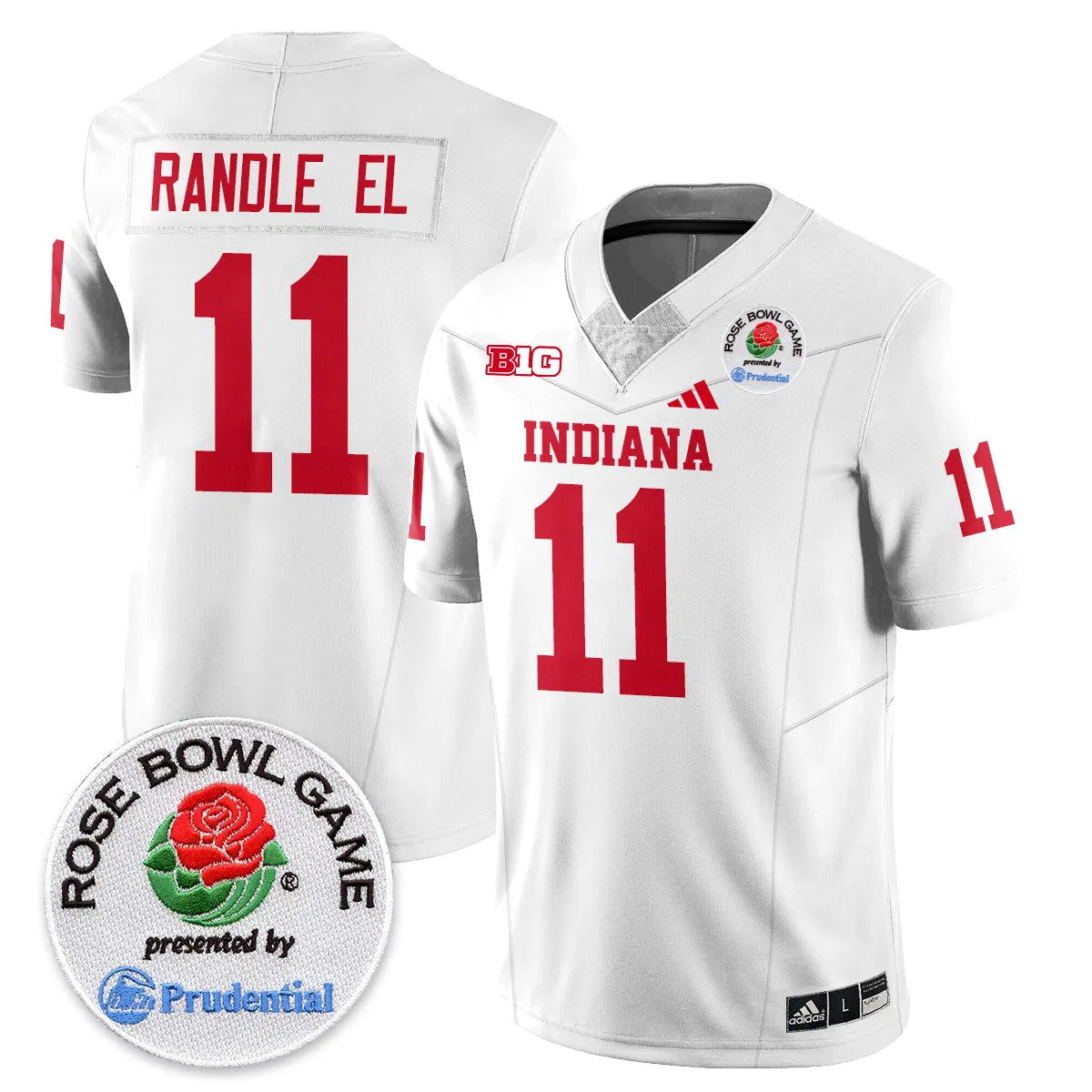 Personalized IND Vapor Limited Football Jersey - Rose Bowl - White / Randle El - 11 Stitched