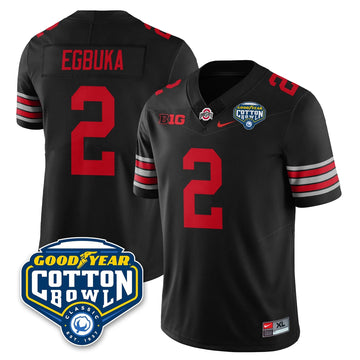 Personalized OSU Football Vapor Limited Jersey - Cotton Bowl - Black / Emeka Egbuka - 2 Stitched