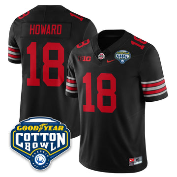 Personalized OSU Football Vapor Limited Jersey - Cotton Bowl - Black / Will Howard - 18 Stitched