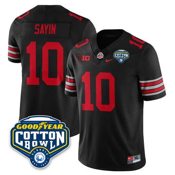 Personalized OSU Football Vapor Limited Jersey - Cotton Bowl - Black / Julian Sayin - 10 Stitched