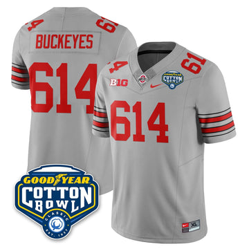 Personalized OSU Football Vapor Limited Jersey - Cotton Bowl - Gray / Buckeyes - 614 Stitched