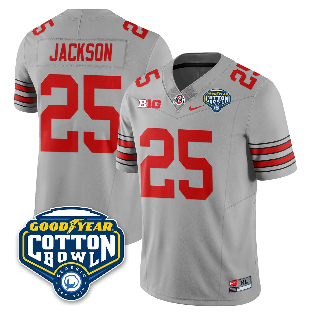 Personalized OSU Football Vapor Limited Jersey - Cotton Bowl - Gray / Bo Jackson - 25 Stitched