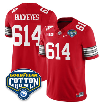 Personalized OSU Football Vapor Limited Jersey - Cotton Bowl - Red / Buckeyes - 614 Stitched