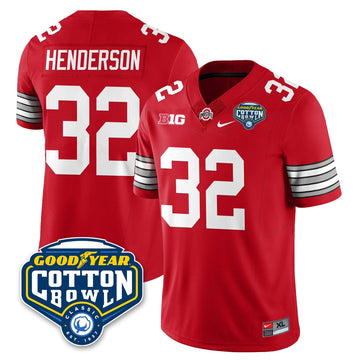 Personalized OSU Football Vapor Limited Jersey - Cotton Bowl - Red / Treveyon Henderson - 32 Stitched