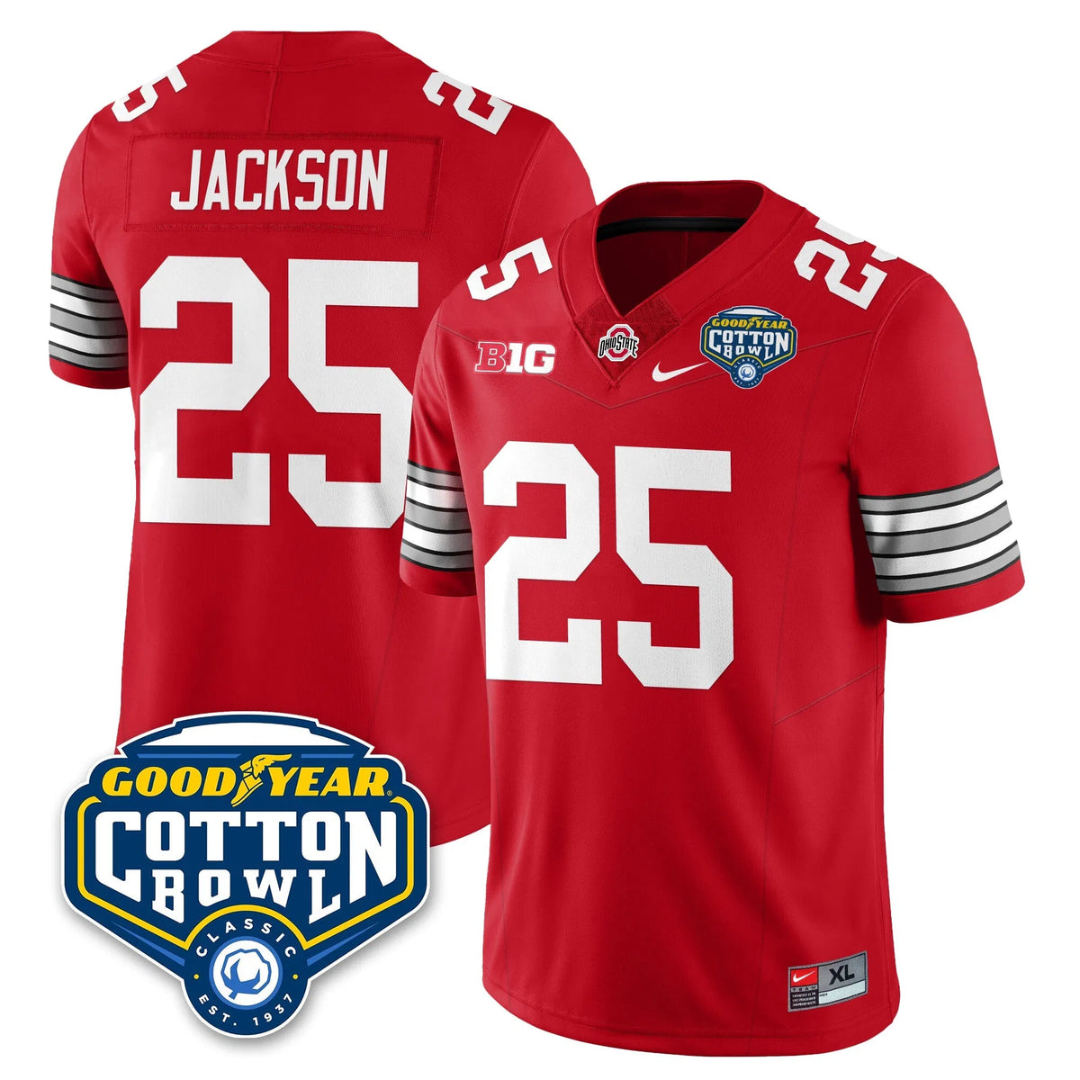 Personalized OSU Football Vapor Limited Jersey - Cotton Bowl - Red / Bo Jackson - 25 Stitched