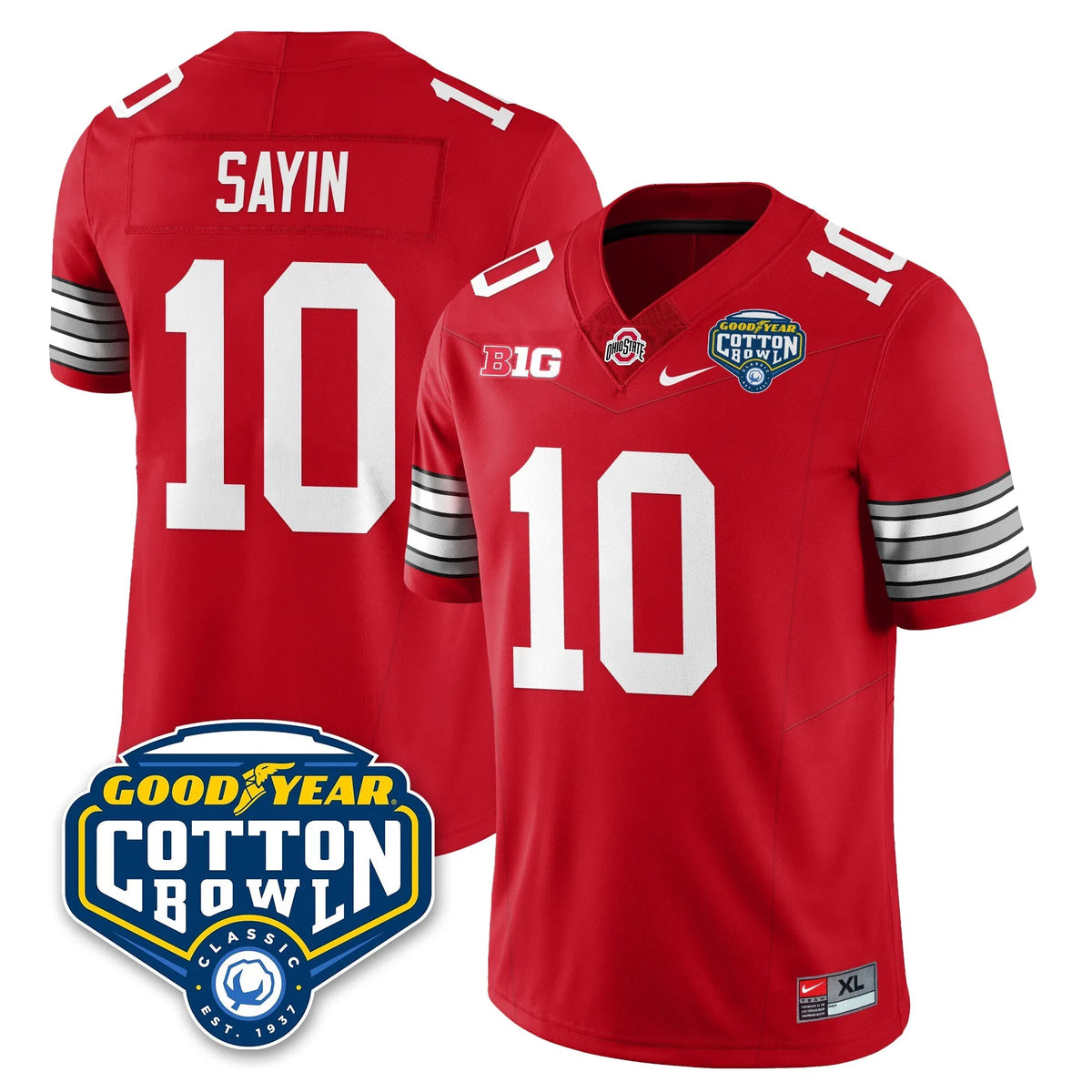 Personalized OSU Football Vapor Limited Jersey - Cotton Bowl - Red / Julian Sayin - 10 Stitched