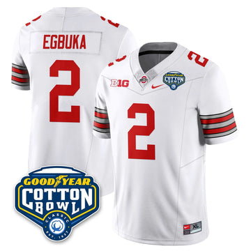 Personalized OSU Football Vapor Limited Jersey - Cotton Bowl - White / Emeka Egbuka - 2 Stitched