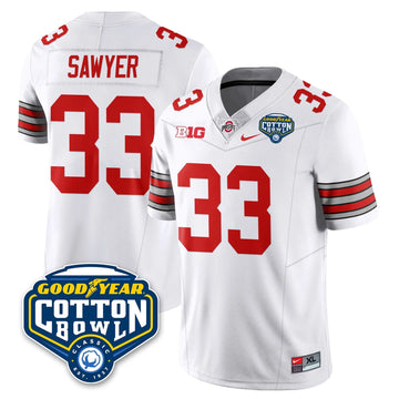 Personalized OSU Football Vapor Limited Jersey - Cotton Bowl - White / Jack Sawyer - 33 Stitched