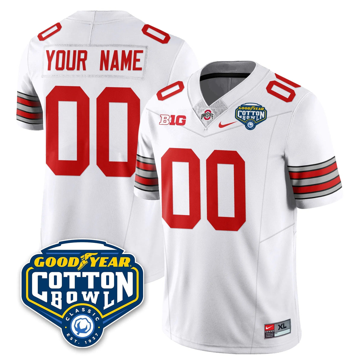 Personalized OSU Football Vapor Limited Custom Jersey - Cotton Bowl - White Stitched